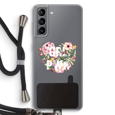 GRL PWR Flower: Samsung Galaxy S21 Transparant Hoesje met koord