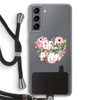 GRL PWR Flower: Samsung Galaxy S21 Transparant Hoesje met koord
