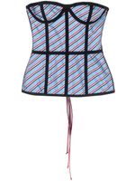 Thom Browne multi-panel corset top - Bleu