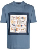 Gucci t-shirt en coton à imprimé graphique - Bleu - thumbnail