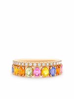 Pragnell bague Rainbow en or rose 18ct ornée de diamants et saphirs