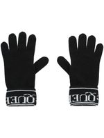 Alexander McQueen gants à logo en intarsia - Noir