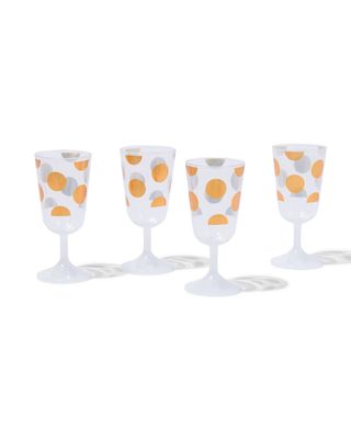 HEMA Wijnglazen 150ml Herbruikbaar Stippen - 4 Stuks