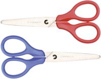 Q-CONNECT schaar, ft 13 cm, rechts en links, ronde punt, RVS, geassorteerde kleuren, blister van 1 stuk