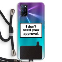 Don't need approval: Oppo A92 Transparant Hoesje met koord