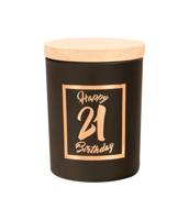 Paperdreams Geurkaars klein roze/zwart - 21 jaar