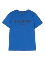 Balmain Kids t-shirt en coton à logo imprimé - Bleu