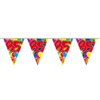 Vlaggenlijn 85 jaar - 10 meter - plastic - Leeftijd versiering - 85e verjaardag