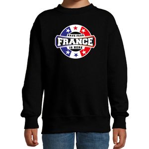 Have fear France is here / Frankrijk supporter sweater zwart voor kids