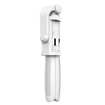 2 in 1 opvouwbare Bluetooth Shutter externe Selfie Stick statief voor iPhone en Android Phones(White)