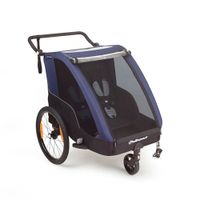 Polisport kindertrailer met wandelkit grijs/blauw