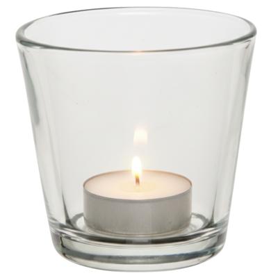 Theelichthouder - 7,5 cm - transparant - glas - waxinelichthouder - kaarsenhouder