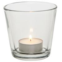 Theelichthouder - 7,5 cm - transparant - glas - waxinelichthouder - kaarsenhouder