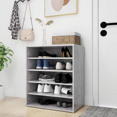 Schoenenkast 60x35x70 cm bewerkt hout betongrijs