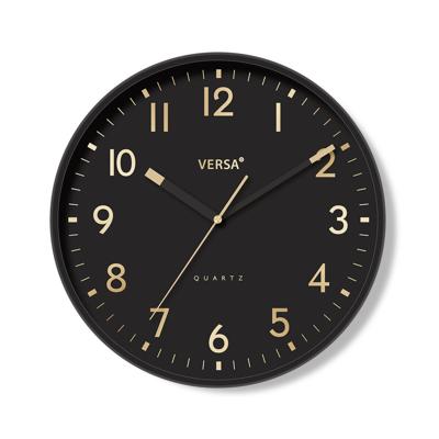 Muurklok Versa Zwart Plastic 4 x 30 x 30 cm