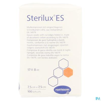 Sterilux Es 7,5x7,5cm 8l.nst. 100 P/s