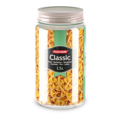 Plasticforte keuken voorraadpot - weckpot - taupe - 1.5 liter - kunststof Plasticforte keuken voorraadpot - weckpot - taupe - 1.5 liter - kunststof