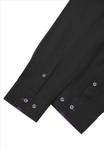 Rusty Neal - heren overhemd zwart - lila paars - r-44