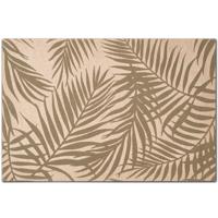 Zeller placemats palm bladeren print - beige/groen - linnen - 45 x 30 cm