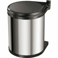 Vuilnisemmer Hailo Compact-Box Staal 15 L Zwart Grijs Integreerbaar