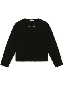 Dolce & Gabbana Kids cardigan en cachemire à logo DG - Noir