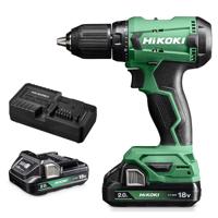 HiKOKI ds18dawcz | accu boor-schroefmachine | 18 v | 50 nm | 2 x 2.0 ah accu + lader | kunststof koffer ds18dawcz