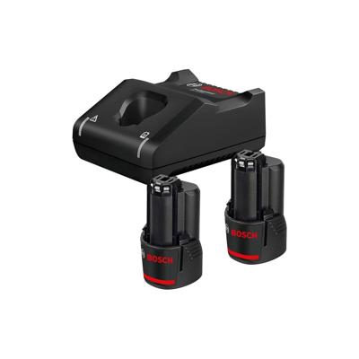 Set van oplader en opnieuw laadbare batterijen BOSCH 1600A019R8 12 V