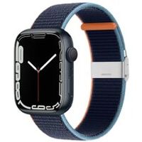 Nylon bandje met klemsluiting - Navy - Geschikt voor Apple Watch 38mm / 40mm / 41mm - thumbnail