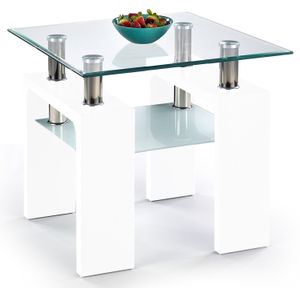 Vierkante salontafel Diana 60x55x60 cm breed in wit