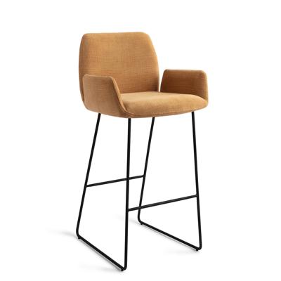 Jesper Home Barkruk 'Misaki' Slide Black, kleur Honey Harvest (zithoogte 75cm)