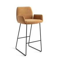 Jesper Home Barkruk 'Misaki' Slide Black, kleur Honey Harvest (zithoogte 75cm)