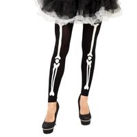 Zwarte legging skelet met botten