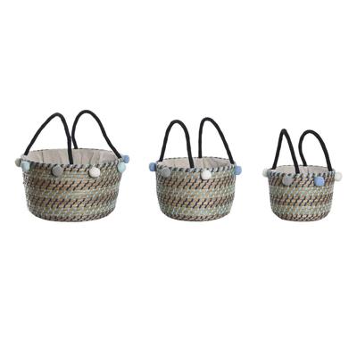 Basket spelset DKD Home Decor Pompons 43 x 43 x 43 cm