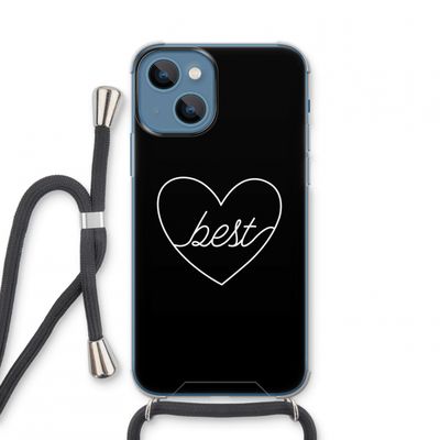 Best heart black: iPhone 13 mini Transparant Hoesje met koord