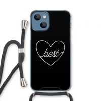 Best heart black: iPhone 13 mini Transparant Hoesje met koord