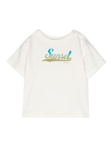 Bonpoint t-shirt en coton à imprimé Sunset - Blanc