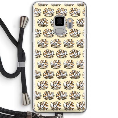 Slapende poes: Samsung Galaxy S9 Transparant Hoesje met koord