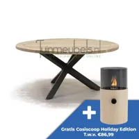 Tuintafel Louvre Teak 160cm Rond Alu Onderstel