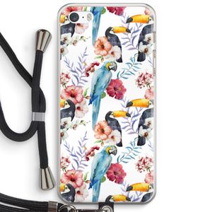 Bloemen tukan: iPhone 5 / 5S / SE Transparant Hoesje met koord