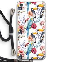 Bloemen tukan: iPhone 5 / 5S / SE Transparant Hoesje met koord