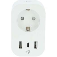 SmartLife Slimme Stekker | Wi-Fi | Energiemeter | 3680 W | Type F (CEE 7/7) / 1x USB-C / 2x USB | 0