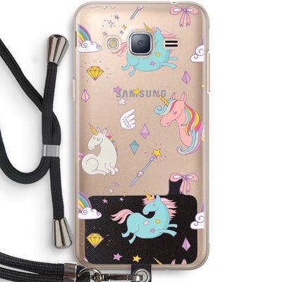 Fantasiewereld: Samsung Galaxy J3 (2016) Transparant Hoesje met koord