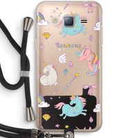 Fantasiewereld: Samsung Galaxy J3 (2016) Transparant Hoesje met koord
