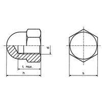 TOOLCRAFT M6 D1587-STAHL:A2K 194789 Zeskant dopmoeren M6 DIN 1587 Staal Verzinkt 10 stuk(s) - thumbnail