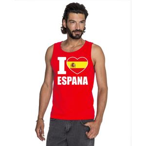 Rood I love Spanje fan singlet shirt/ tanktop heren