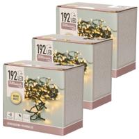 Kerstverlichting - 6x - op batterij - warm - wit - 192 lampjes - 15 meter