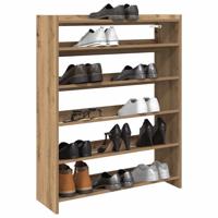 Schoenenrek 80x25x100 cm bewerkt hout artisanaal eikenkleur