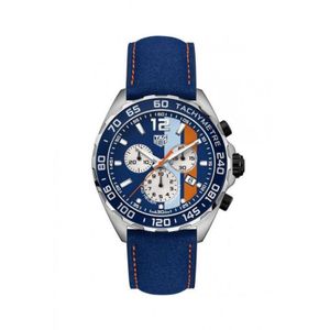 Horlogeband Tag Heuer BX0933.XL Leder Blauw 21.5mm