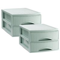 Ladekastje bureau organizer SORTED - 4x - 2 lades - groen - L26 x B35 x H19 cm - kunststof Ladekastje bureau organizer SORTED - 4x - 2 lades - groen - L26 x B35 x H19 cm - kunststof