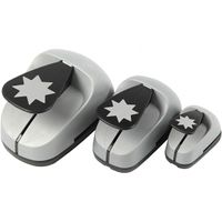 figuurponsen 25/50/75 mm ster 3 stuks grijs
